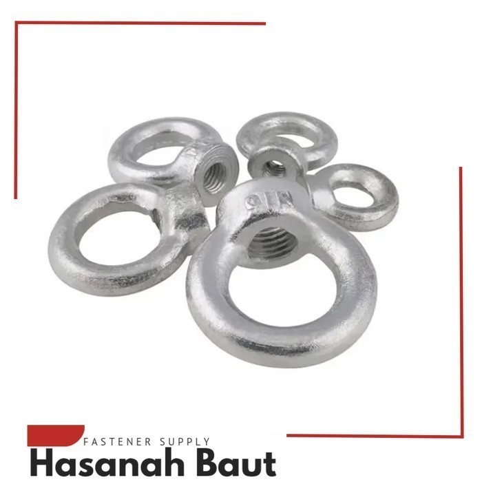 [2 Pcs] Mur Mata M10 / Eye Nut M10 / Lifting Eye M10 Galvanis