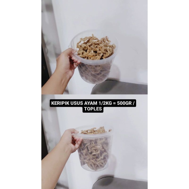 

Keripik Usus Ayam 1/2KG = 500GR/ toples