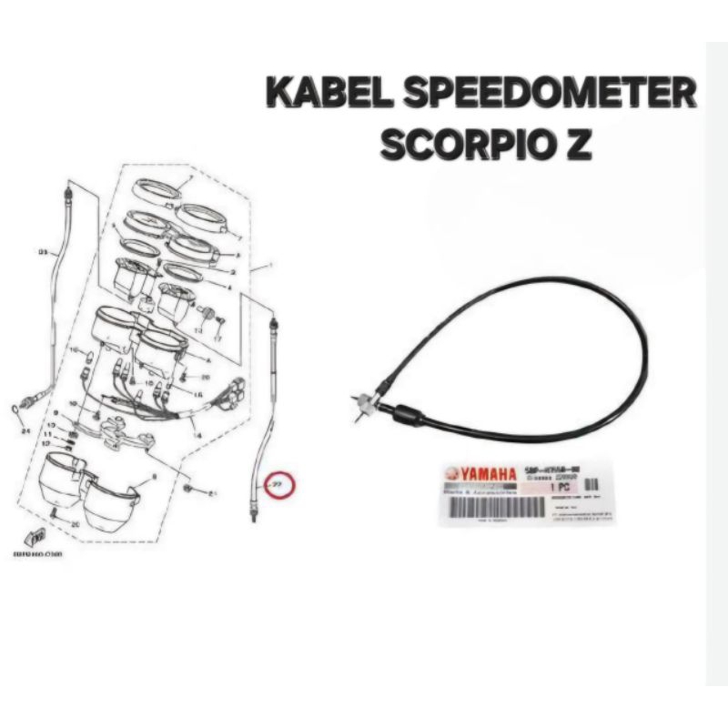 KABEL SPEEDOMETER KILOMETER SCORPIO Z 5BP-H3550-00 ORIGINAL