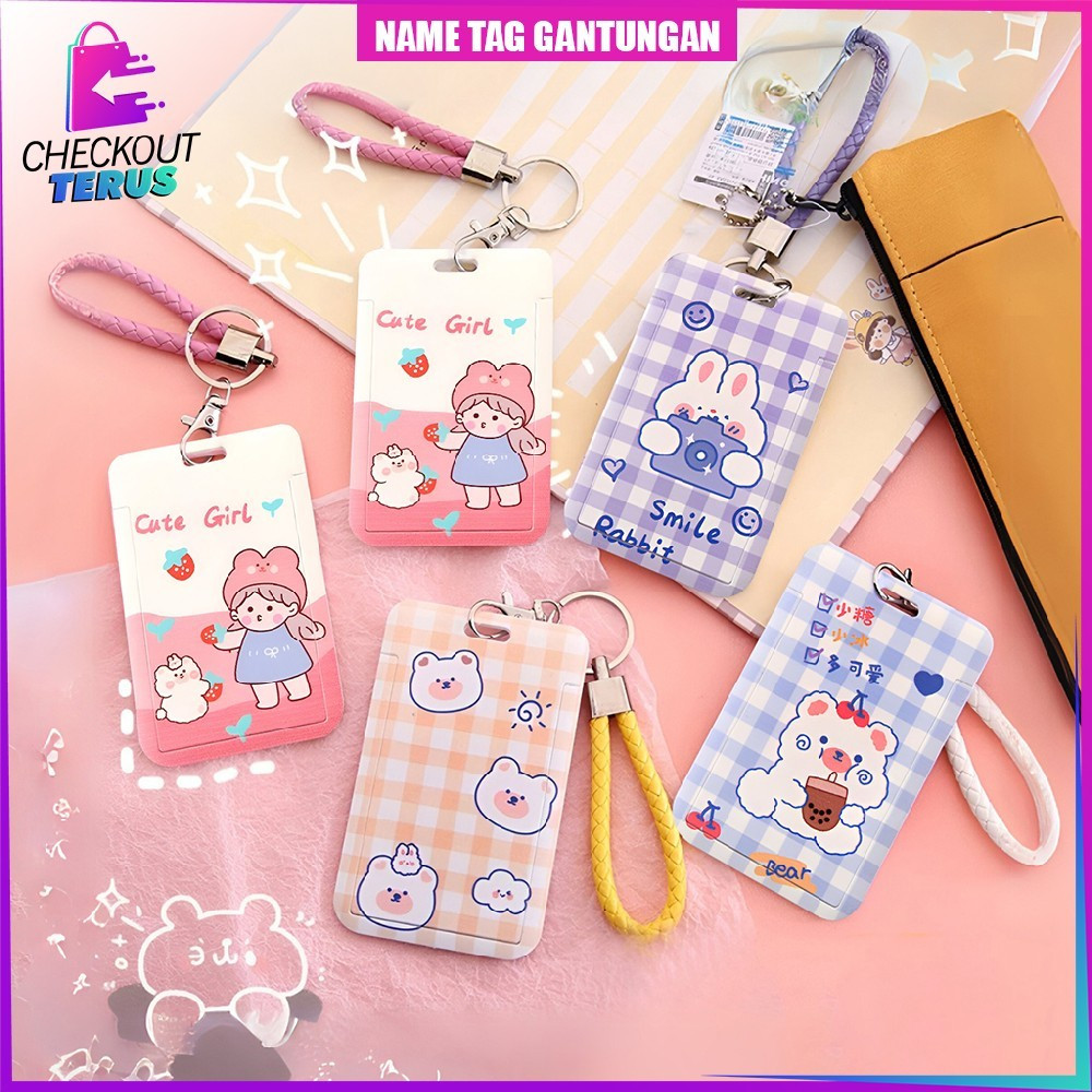 

CT C1240 ID Card Holder Motif Karakter Pelindung Kartu MRT Busway E-Money Flazz Lanyard Name Tag