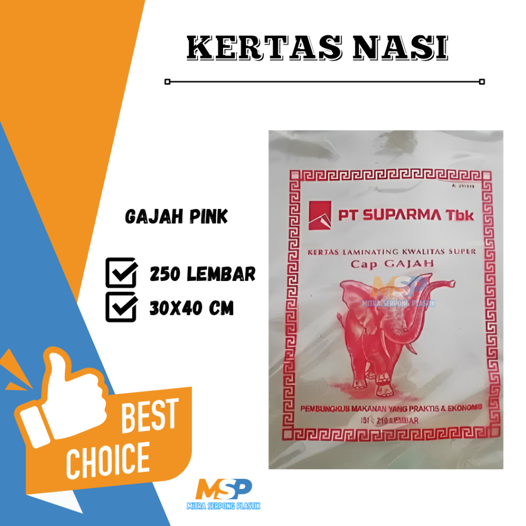 

MSP ~ KERTAS NASI GAJAH PINK 30X40 (250PCS)