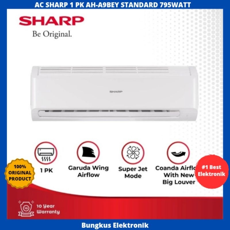 AC SHARP 1PK AH-A9BEY STANDARD AC SHARP 1 PK GARUDA WING AIRFLOW