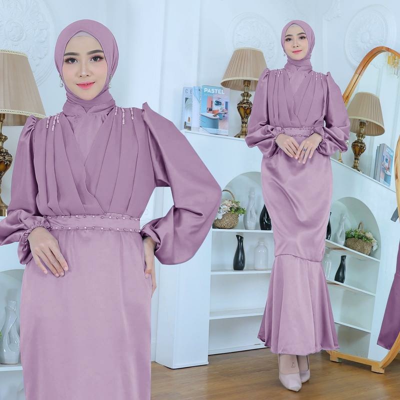 maxi duyung kondangan mewah terbaru kekenian remaja pesta casual polos babydoll veyya