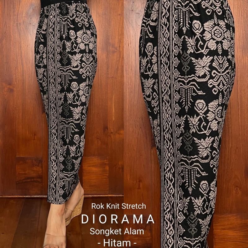 Rok Jadi Bawahan kebaya Motif Songket Bali Stretch Knit Diorama Rok Melar Bawahan Kebaya Melar