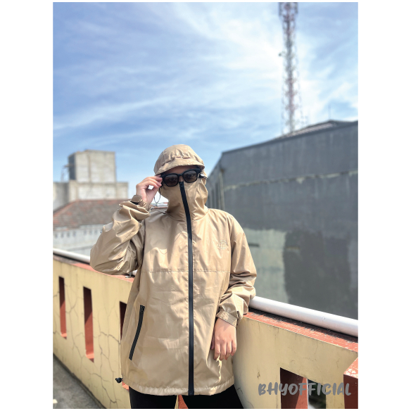 BRAVEHY Jaket Gorpcore Jaket Gunung Jaket Goretex Anti Air Parasut Alpen Balon Warna  Hitam Hijau Ar