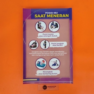 Poster Kebidanan, Poster Posisi Ibu SaatPoster Kebidanan, Poster Posisi Ibu  Meneran