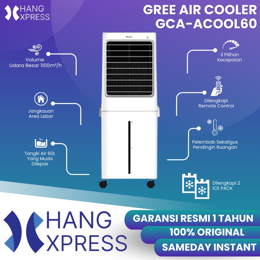 GREE Tower Fan Air Cooler Kapasitas 60 Liter