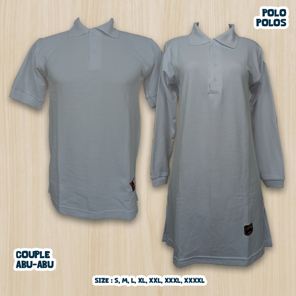 S-XXXL Kaos Polos Couple Polo Tunik Muslimah ABU-ABU /Seragam Olahraga/Kerja/Santai