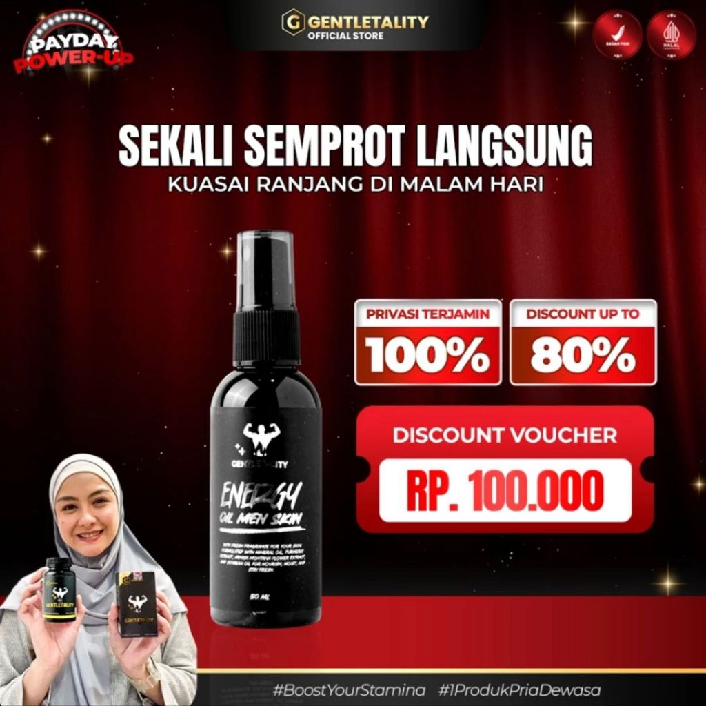 Gentletality 100% original Energy Oil Men Skin - Serum Perawatan Ukuran Punya Pria