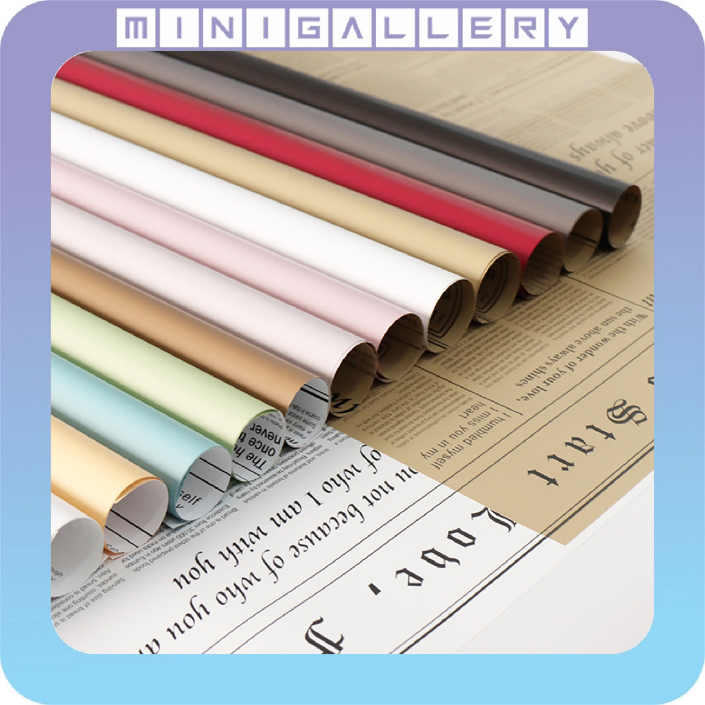 

20 Lembar Kertas Bunga Buket Dua Warna Bicolor Buff Newspaper Cellophane Koran Wrapping Paper KB6038