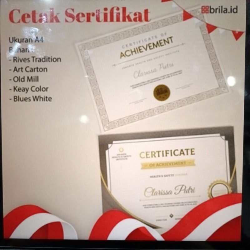 

CETAK SERTIFIKAT TANPA GOLD FOIL