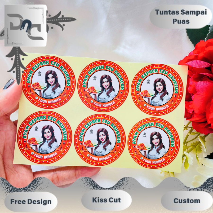 

2-4 Stiker Makanan Ayam Geprek Label Logo Box Kardus Catering Sticker Fried Chiken Free Desain Dnd