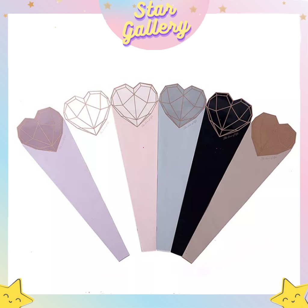 

Plastik Single Flower Buket Bunga Single Flower Buket Motif Diamond Love Single Rose SF06