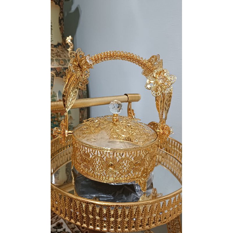 tempat kue sultan/wadah saji sultan/toples permen/bosara sultan mewah A