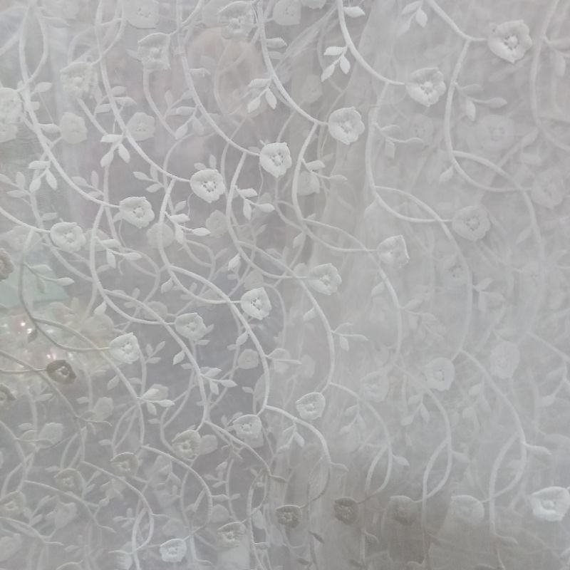 Kain Organza Bordir - Kain Organza Uragiri - Kain Organza Kaca - Kain Meteran Dt | Harga Per Setenga