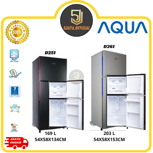 Kulkas Aqua 2 Pintu - D251/D261 Aqua