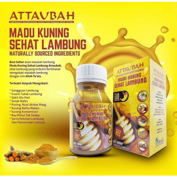 

Madu Kuning Sehat Lambung Attaubah Original 350g