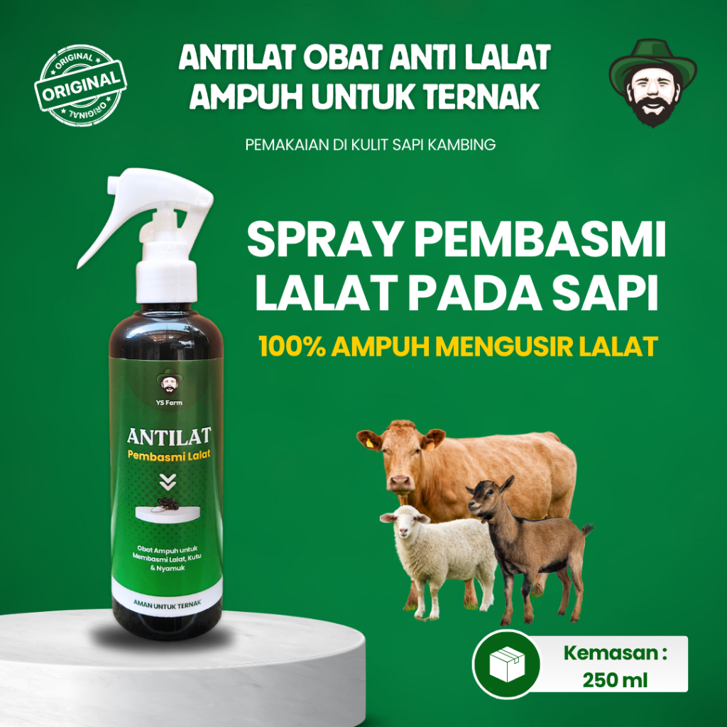 Ay00 ANTILAT Obat Lalat untuk Sapi Kambing Pembasmi Lalat Kutu Nyamuk Hewan Ternak Obat Luka Sapi