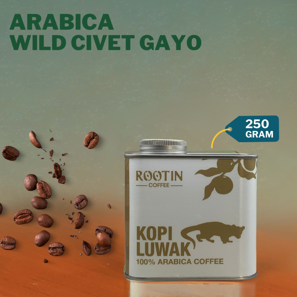 

Biji Kopi Luwak Liar Arabica Wild Civet Gayo TIN 250 Gram