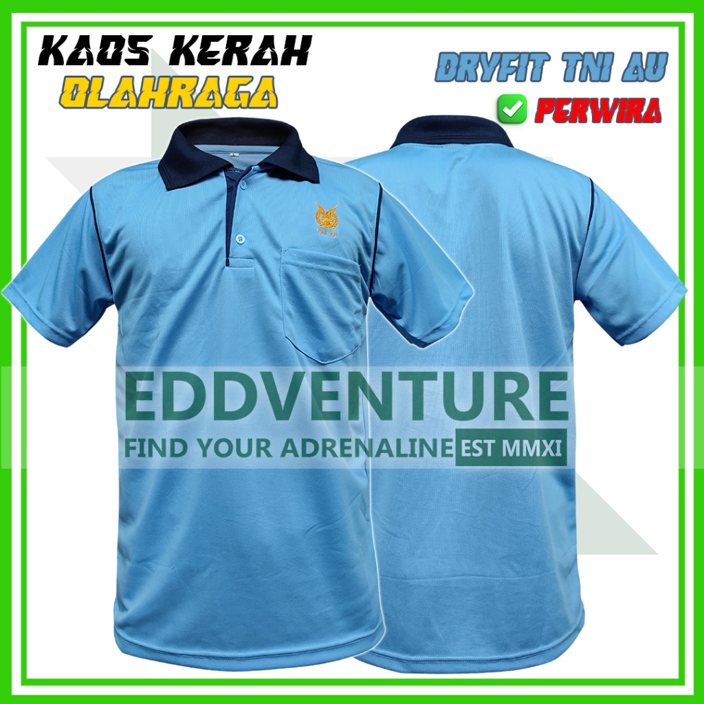 Baju Kaos Tshirt Olahraga Lengan Pendek Perwira TNI AU AURI Dryfit Pria Wanita Dewasa