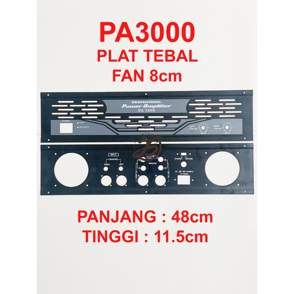 PLAT COVER PA3000 (1 SET) PREMIUM BOX PANEL PA 3000 BOX PANEL DEPAN BELAKANG POWER AMPLIFIER ups sta