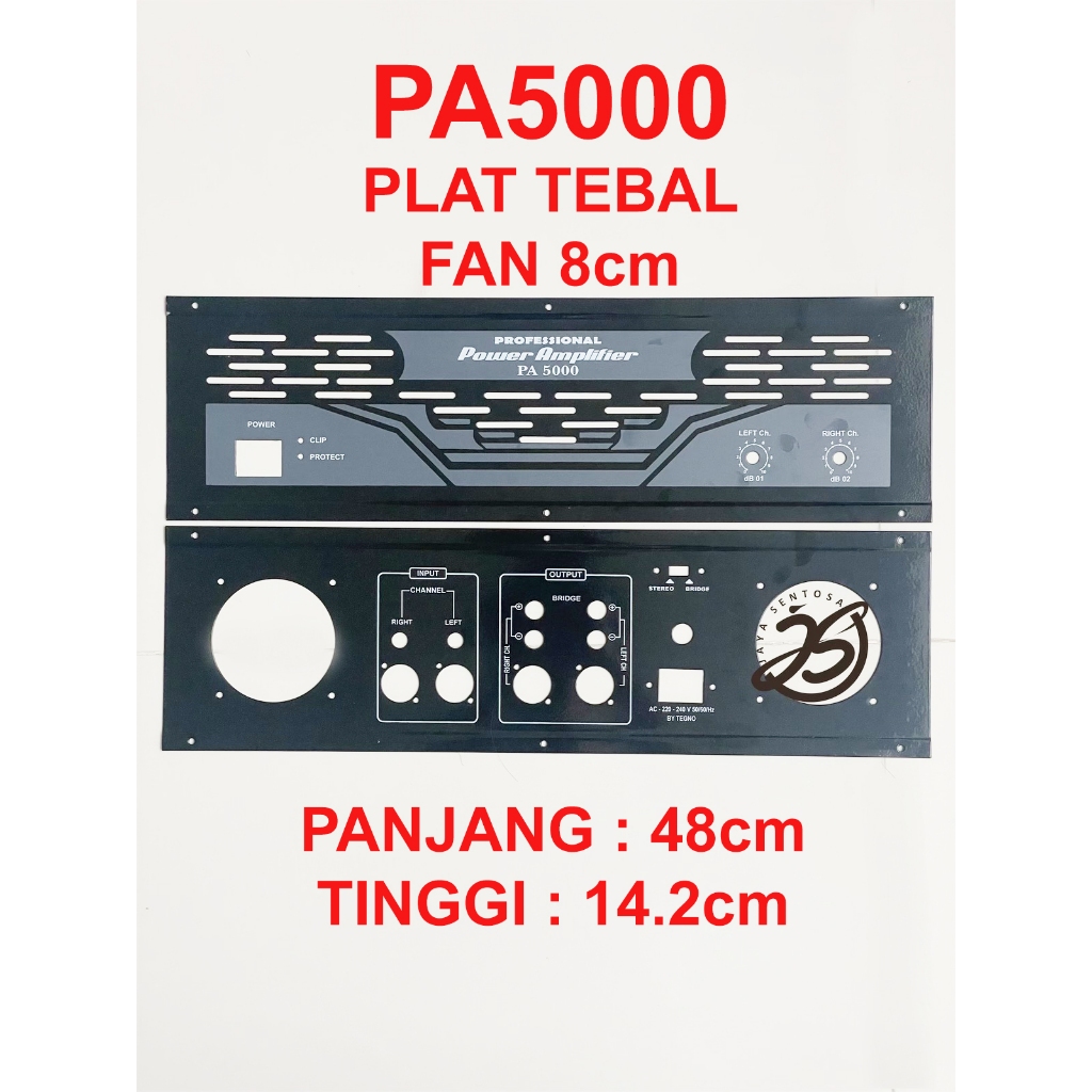 PLAT COVER PA5000 (1 SET) PREMIUM BOX PANEL PA 5000 BOX PANEL DEPAN BELAKANG POWER AMPLIFIER ups sta