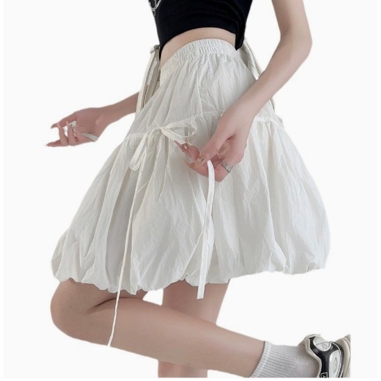 ROK 2 PITA rok mini skirt wanita rempel ruffle susun katun polos terbaru selutut korean style