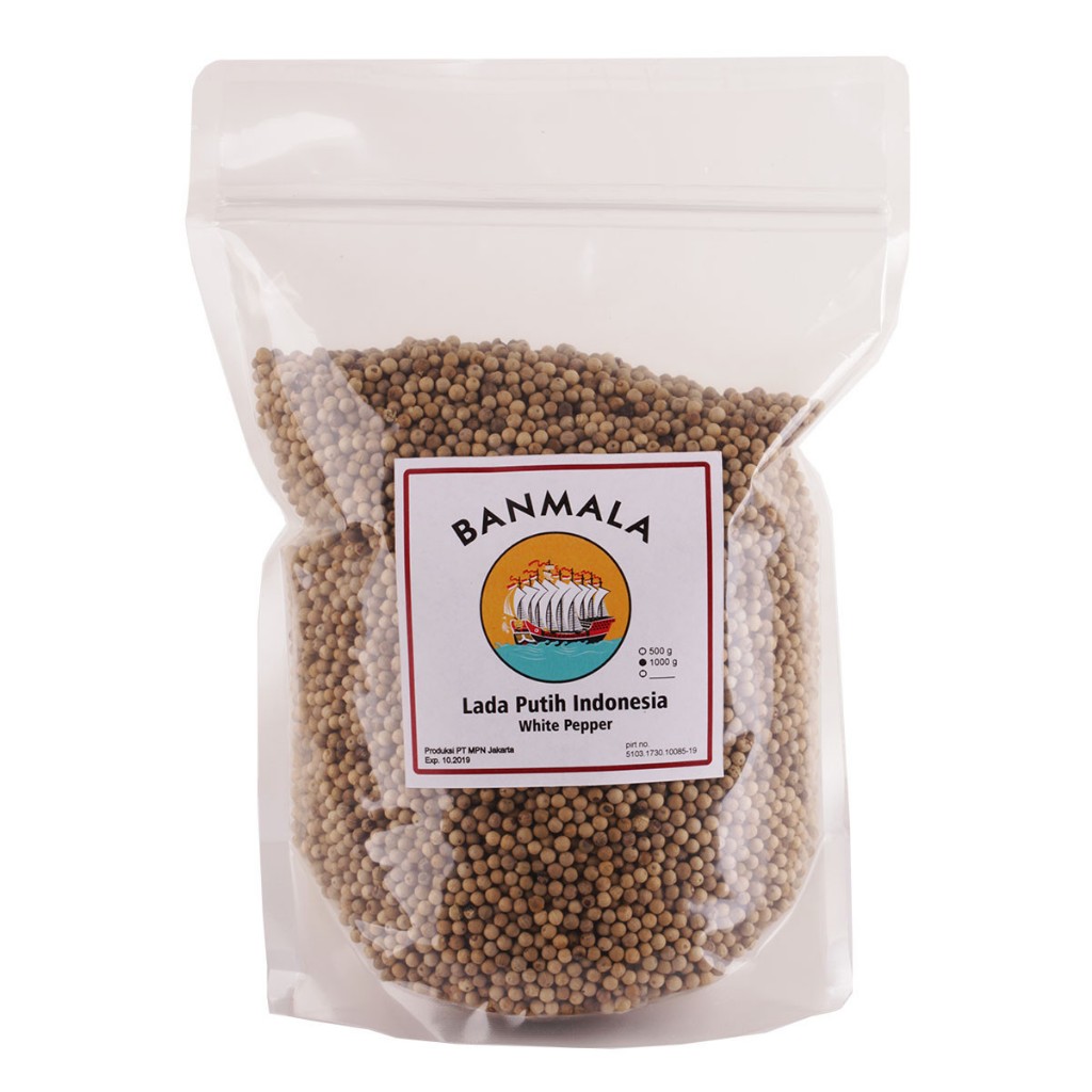 

BANMALA Lada Putih Premium sortir bersih White Pepper rempah - 500gr