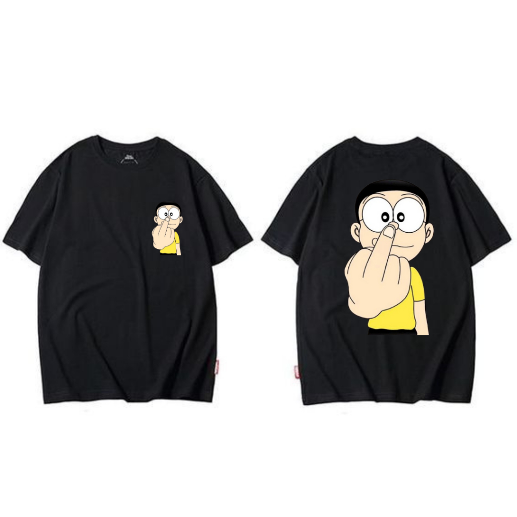 KAOS DEWASA NOBITA DORAEMON BAHAN KATUN COTTON JUMBO OVERSIZE