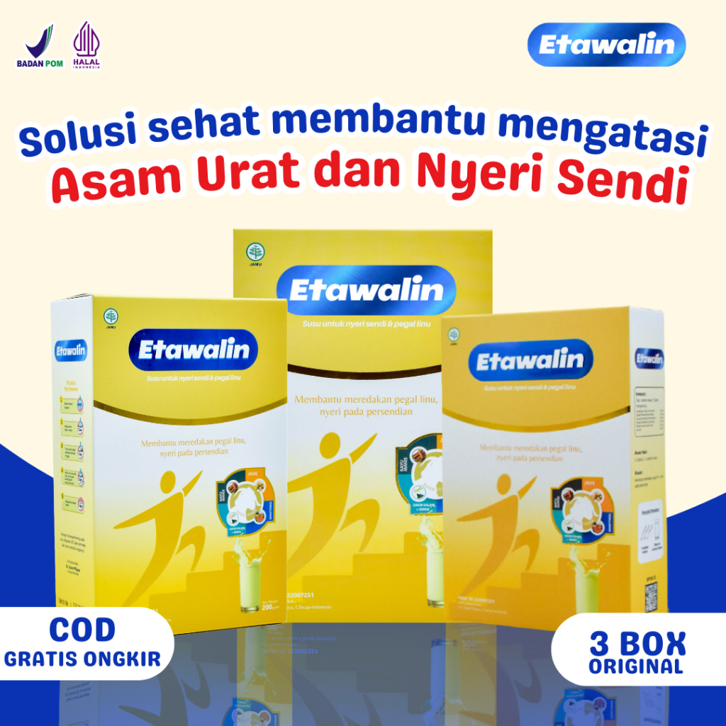 

Etawalin Mengatasi Asam Urat dan Nyeri Sendi 3 Box Original COD Gratis Ongkir