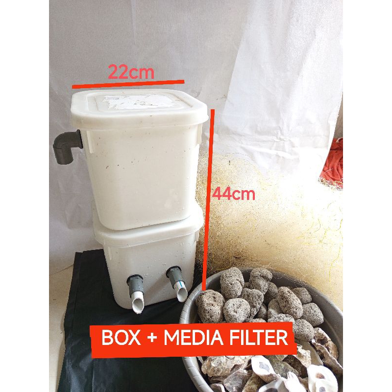 TRICKLE FILTER KOLAM IKAN KOI XS MINI + MEDIA FILTER 2SUSUN FILTER KOLAM AQUARIUM IKAN