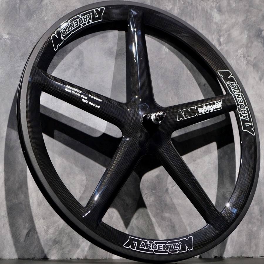 Ardently Fivespoke 5 Spoke Front Rear Wheel Wheels Rim Rims 700c Sepeda Fixie Fixed Gear Track Road 