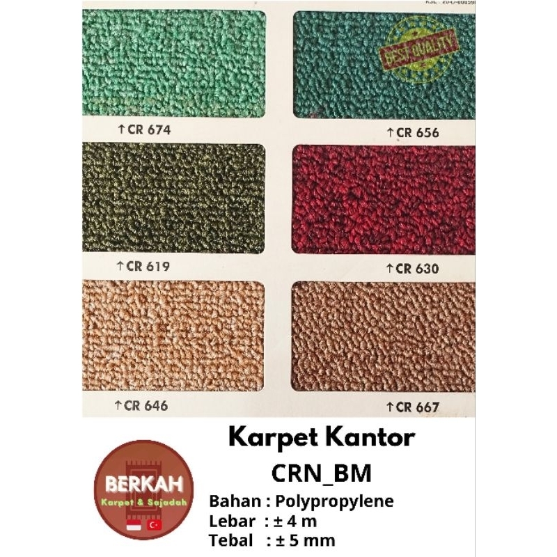 Karpet Kantor / Karpet polos / Karpet Hotel /Karpet custom CRN_BM Tebal ±5 mm /  Karpet Meteran