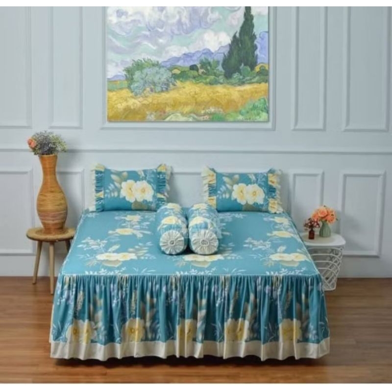 Sprei Rumbai Pengantin Katun Lokal Motif Glenis by Katun Star