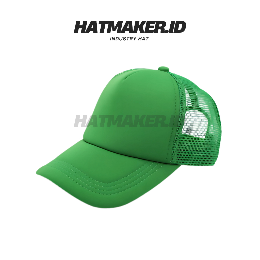 Topi Jaring Trucker Warna Hijau Dewasa Premium