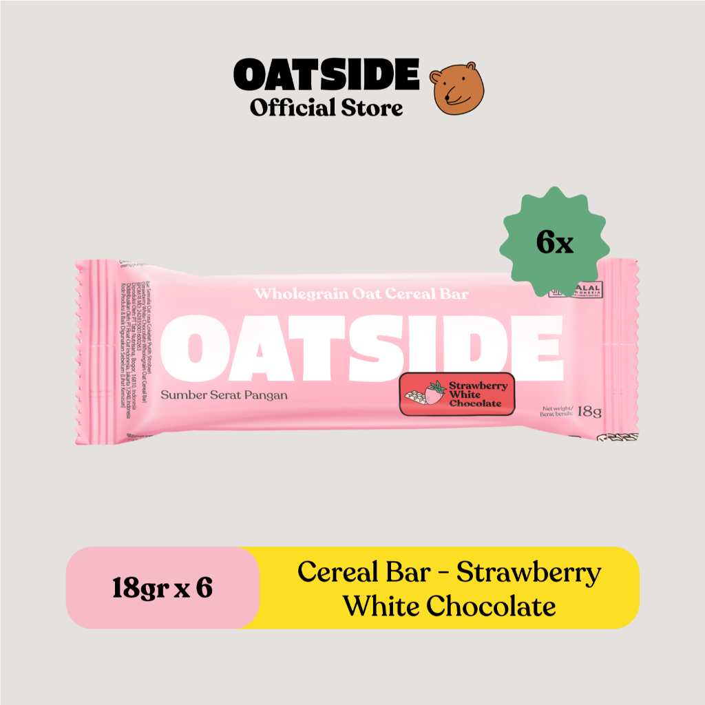 

OATSIDE Oat Cereal Bar Strawberry White Chocolate 18gr​ (6pcs)