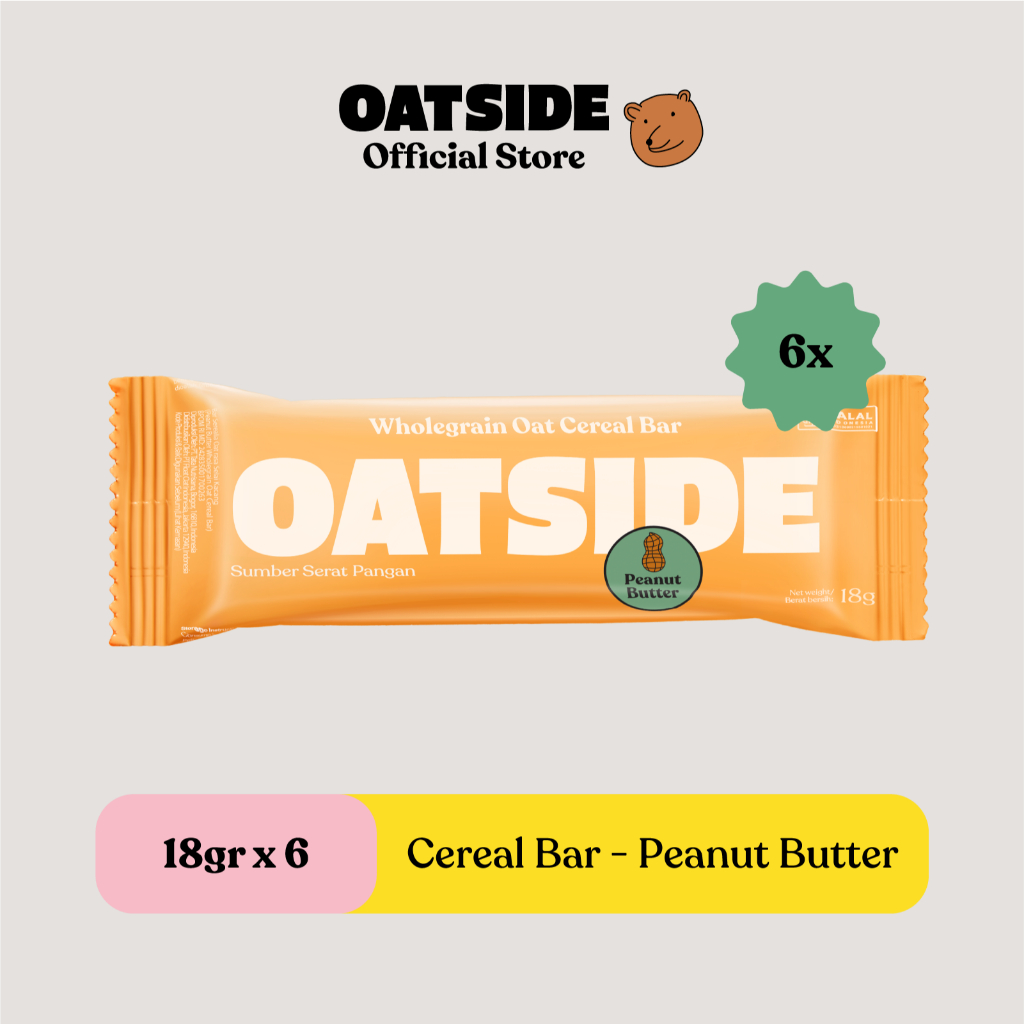 

OATSIDE Oat Cereal Bar Peanut Butter 18gr (6pcs)