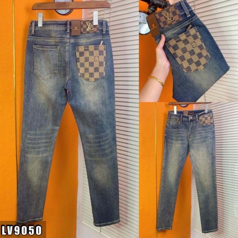 CELANA JEANS PANJANG PRIA KEREN LOUIS VUITTON MEWAH IMPORT TERBARU 1606