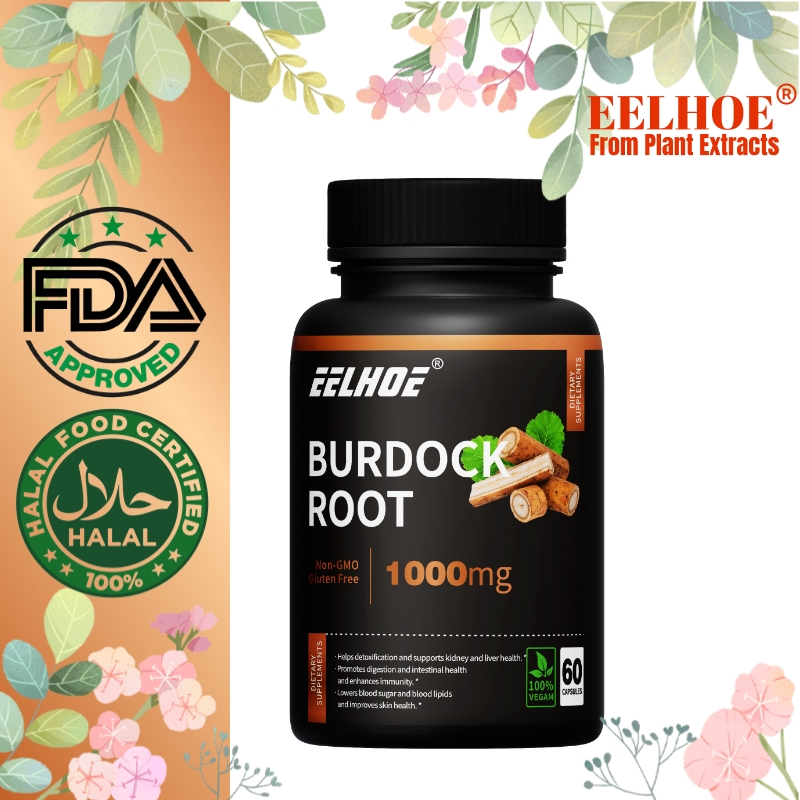 Akar Burdock 1000mg – Mendukung kesehatan kulit, meningkatkan kekebalan tubuh, dan membantu menurunk