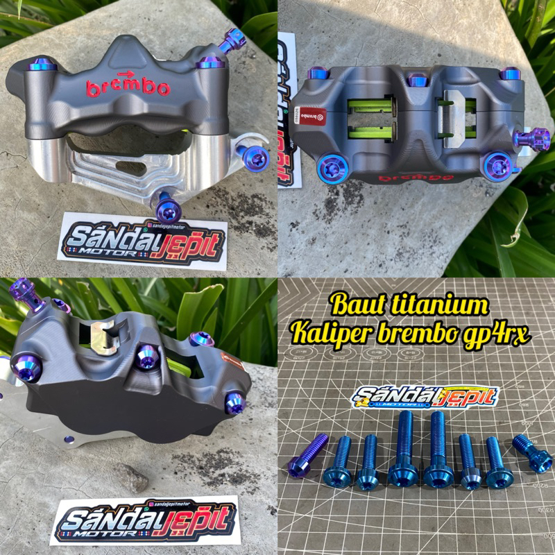 BAUT TITANIUN KALIPER BREMBO GP4RX BAUT TITANIUM UNTUK KALIPER BREMBO GP4RX BAUT TITANIUM KALIPER BR
