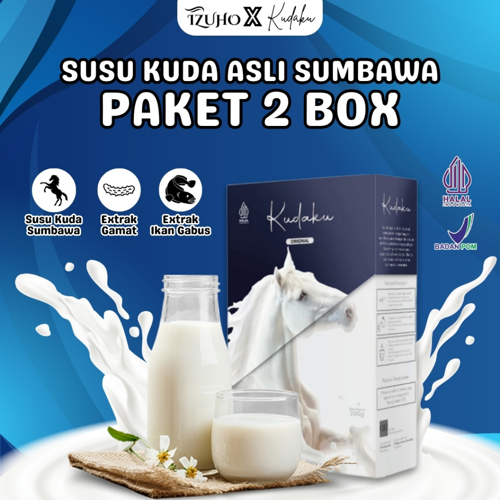 

2 Box KUDAKU Susu Murni Kuda Liar Asli Sumbawa - 6x Lebih Efektif daripada Susu Sapi & Kambing BPOM