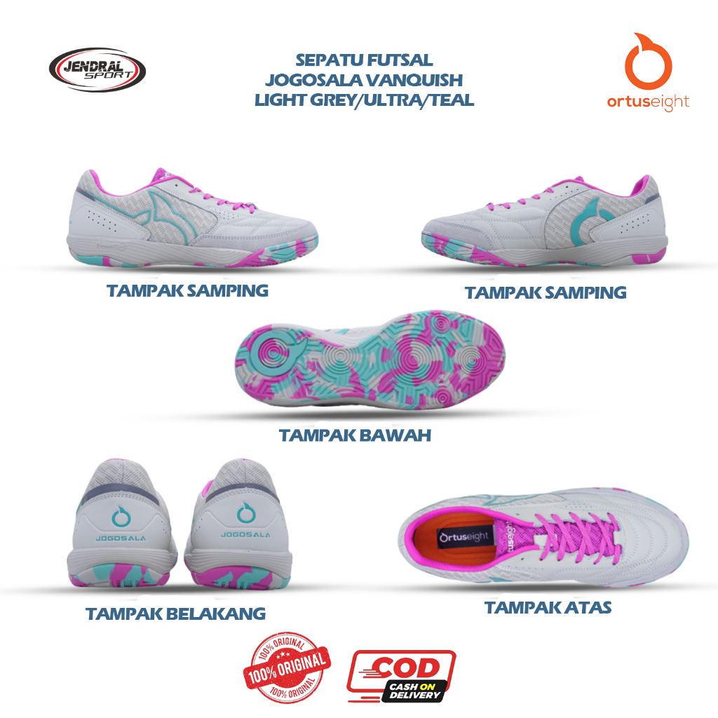 SEPATU FUTSAL TERBARU OURTUSEIGHT JOGOSALA VANQUISH LIGHT GREY/ULTRA /TEAL