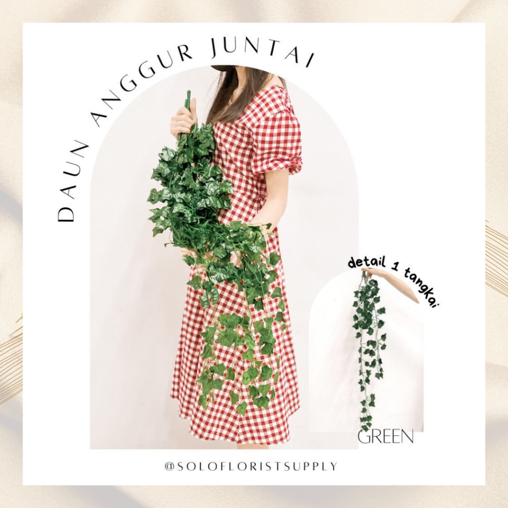 [NEW] DAUN ANGGUR JUNTAI Plastik Dekorasi Artificial - Lusinan/palsu/dekoran/import/plastik/pelamina