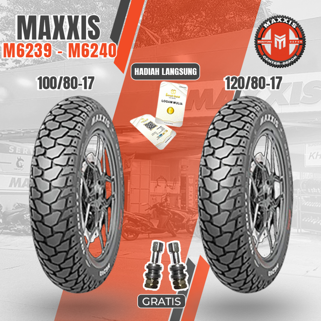 Paket Ban Motor MAXXIS ON-OFFROAD 100/80-17 + 120/80-17 Tubeless