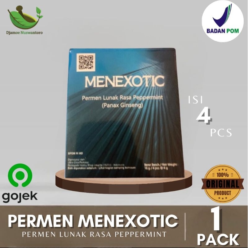 

PERMEN MENEXOTIC ASLI ORIGINAL BPOM 1 PACK ISI 4 PCS