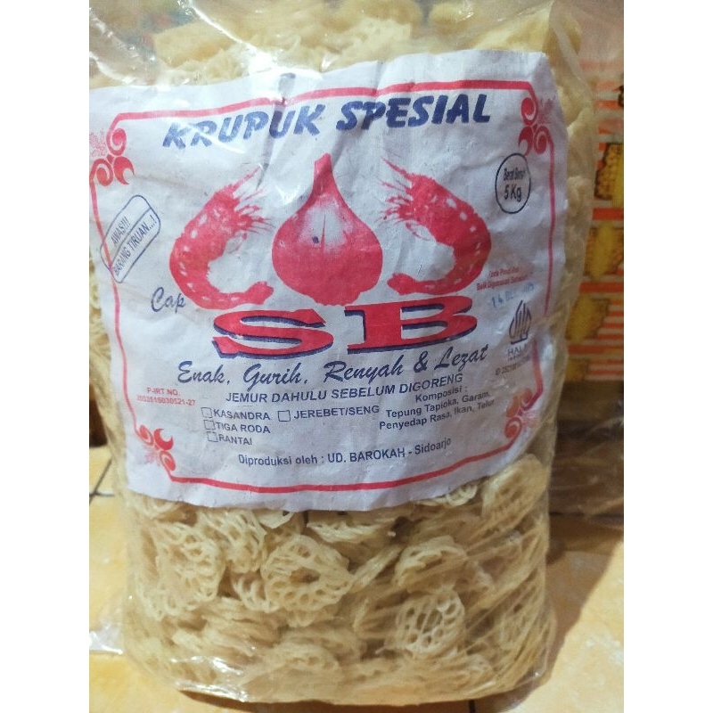 

Krupuk Seblak / Mawar Putih rasa bawang