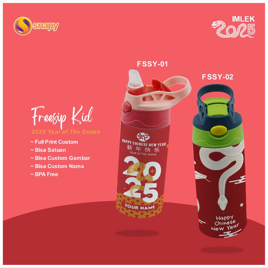 Custom Print Botol Minum Anak Freesip Tumbler Smigel Kids Tumblr