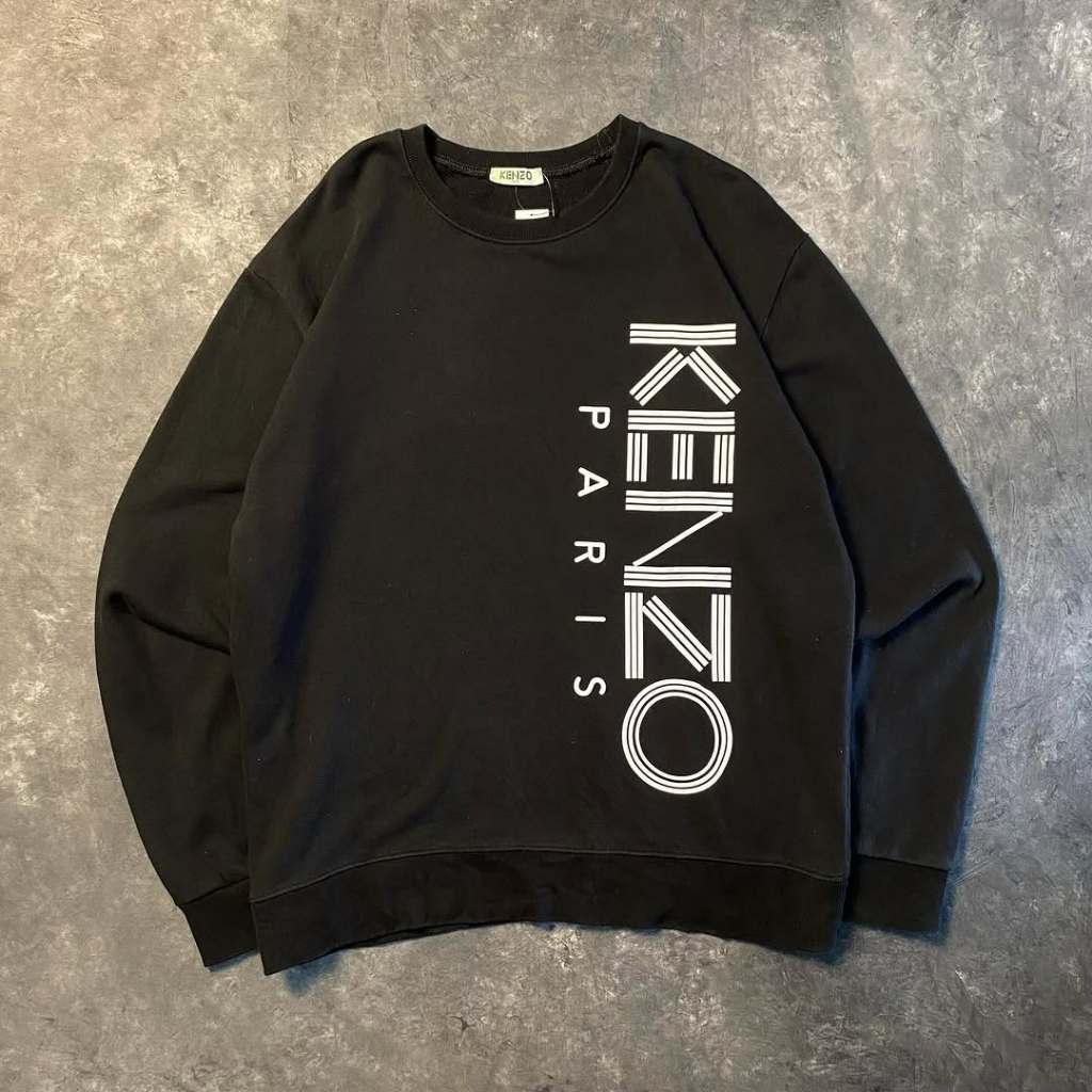 Sweater Crewneck Boxy motif Pria Wanita Full cotton Unisex Original By KENZO