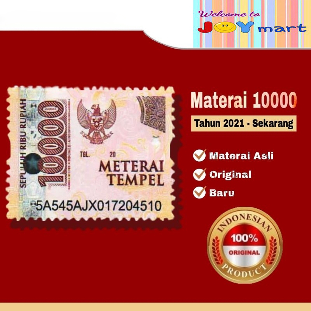 

COD Joymart Materai 10000 Satuan Materai Asli Original Dari Kantor POS Materai 10rb