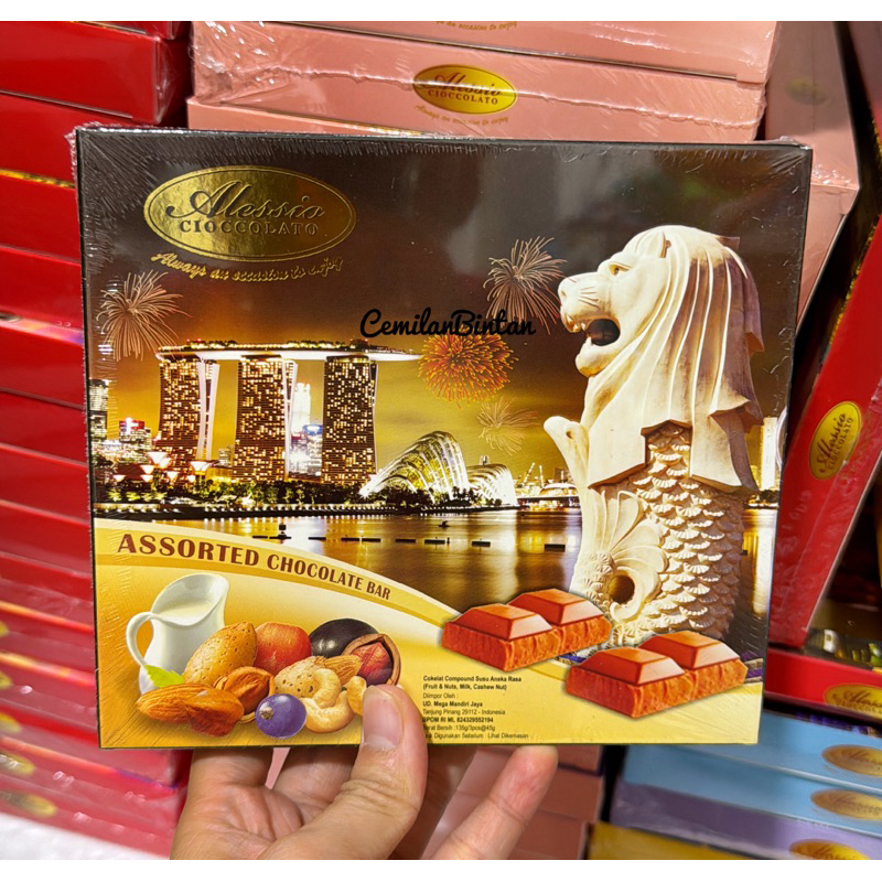 

CemilanBintan (Alessio assorted coklat Bar Merlion 135gram)